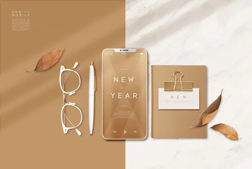 时尚简约庆新年手机APP闪屏广告设计模板下载