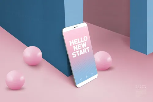 立体时尚简约庆新年手机APP闪屏广告设计模板下载