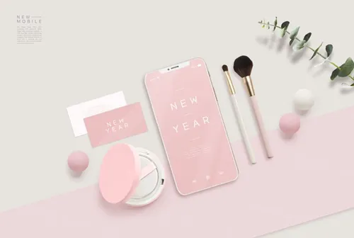 粉色简约庆新年手机APP闪屏广告设计模板下载