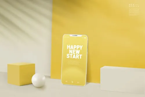 黄色时尚庆新年手机APP闪屏广告设计模板下载