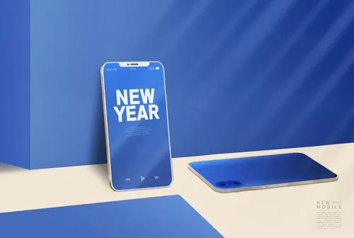 蓝庆新年手机APP闪屏广告设计模板下载色多屏