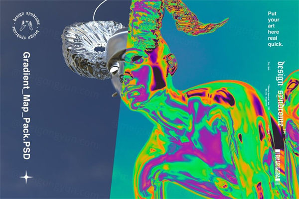 65+酸性艺术迷幻频谱光谱热像仪成像PS全息渐变滤镜素材 Gradie