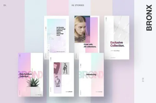 超广泛多用途Instagram朋友圈社交配图版式素材 BRONX Light I