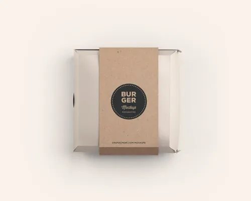 Burger Box Package Mockup 快餐店汉堡包包装外卖贴图展示模版