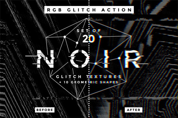 抽象热力电磁干扰故障波频信号干扰PS纹理形状素材 Noir Glitc