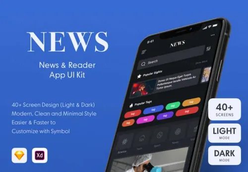 专业新闻媒体博客移动APP界面设计工具包 News  Reader Mobile