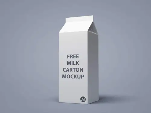 牛奶盒模型PSD贴图模板Milk Carton Mockup 样机模版