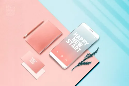 夏日清新风格手机样机贴图展示模板18106