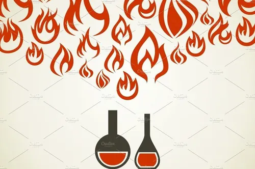 试管中喷射的火焰矢量插图Fire