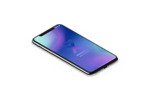 iPhoneX贴图样机手机模型Iphone X Isometric Mockups