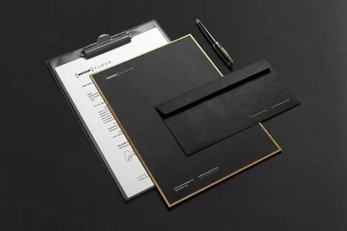 高品质的高端商务商业质感的品牌设计文具VI样机展示模型mockups
