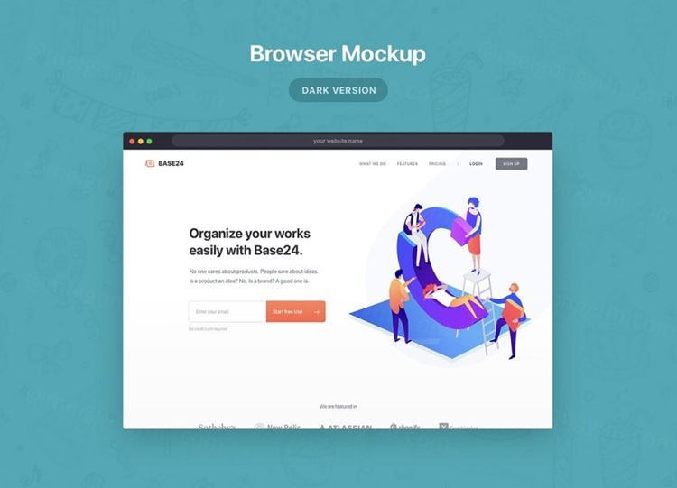 简约时尚的WEB浏览器网站样机展示模型 website-browser-mockup-2-0