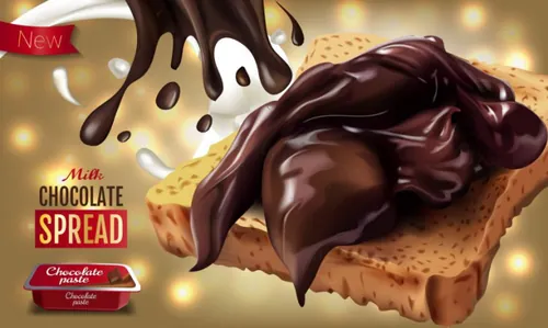 Chocolate Spread 巧克力酱【海外精选】广告矢量海报素材