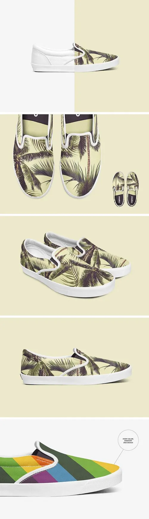 帆布鞋样机模板 Slip-on Shoes Mockup Set