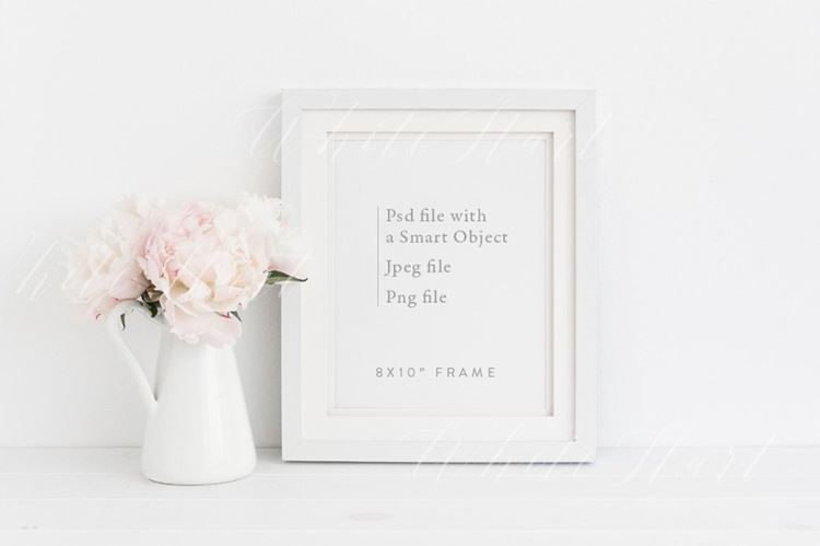 线框样机 floral frame mock up