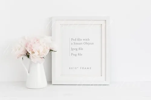 线框样机 floral frame mock up