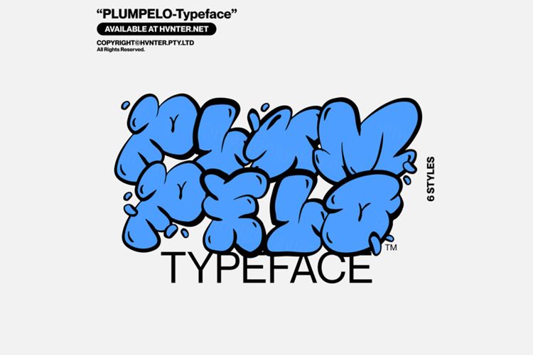 Y2K千禧风复古肥胖气泡英文装饰字体系列下载 Plumpel