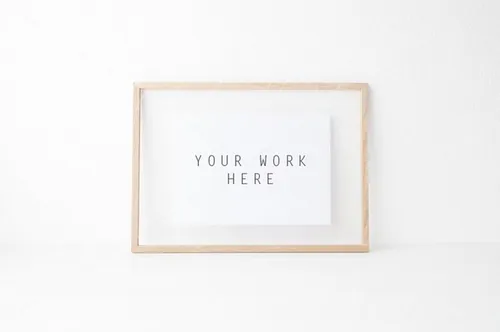 A4画框样机 Landscape A4 frame mockup