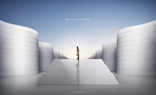 拿公文包的带ps分层商业图形海报模板设计