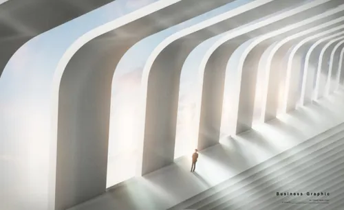 光线拱桥的的商业图形海报模板设计