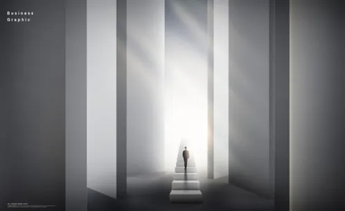 光影结构广告的商业图形海报模板设计