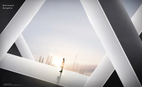 城市建筑的商业图形海报模板设计