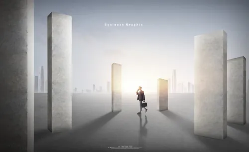 打电话的的商业图形海报模板设计