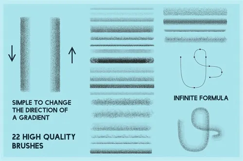 矢量插画复古纹理笔刷 Shaders brushes by Gueri