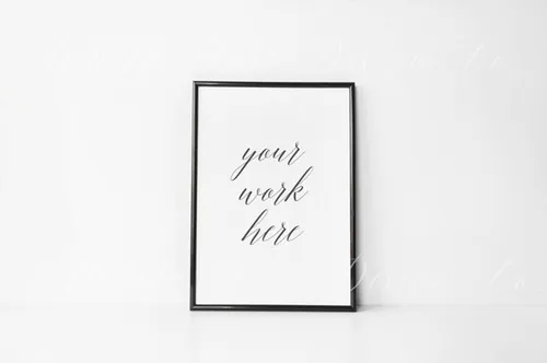 A4规格画框相框样机 A4 black frame mock up