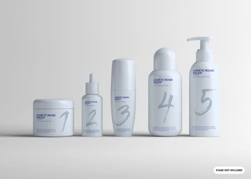 化妆品洗漱用品包装设计提案样机PSD模板 Cosmetic package mockup