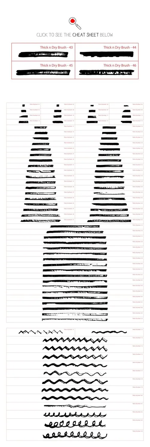 记号笔标记笔Ai笔刷画笔素材 Thick and dry m