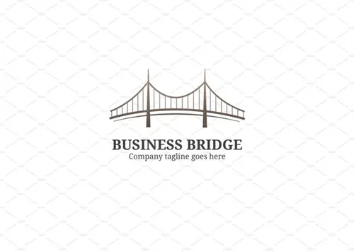 商业桥梁徽标logo设计模板 Business-Bridge-Logo