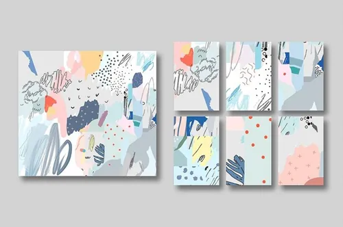 抽象印象派水彩插画素材 CUT-out-graphic-pa