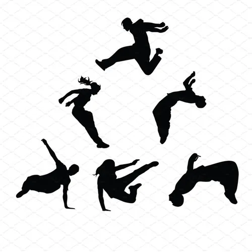 人物剪影设计素材Silhouettes. Parkour