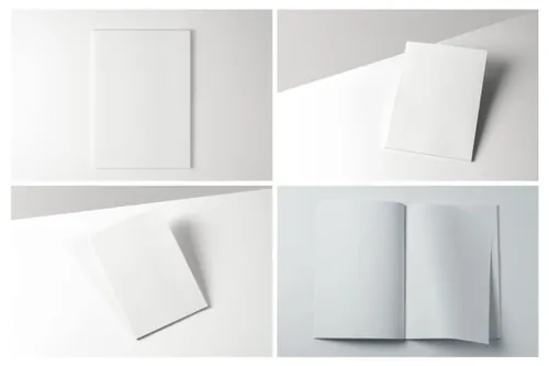非常高端的A4尺寸画册楼书杂志VI样机展示模型mockups