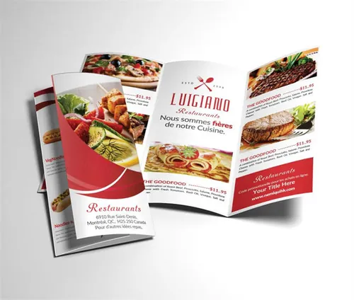 餐厅美食三折页菜单 Restaurant Menu Tri-fold Brochure