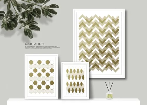 美丽的云彩挂饰线条画海报设计模版