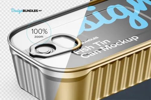 鱼罐头包装设计提案展示样机模板 Four Fish Tin Can Mockups