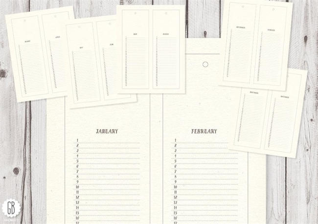 月历日历表设计模板 Calendar-perpetual-monthly