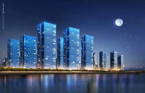 夜景城市建筑商业高精度PSD分层海报模版