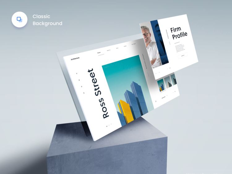 网页概念展示样机模板 The Screens 4 - PSD Mockup Template