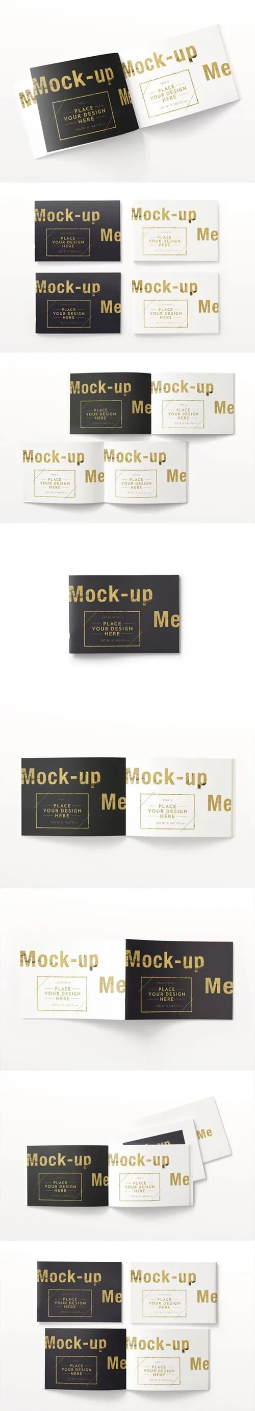 超级简约小册子/目录样机模板 Landscape Catalog , Brochure Mockups