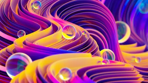 3D抽象流行配色全息渐变流动超清背景 Abstract 3D liquid background