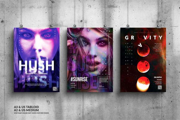 时尚高端绚丽个性的高品质音乐节海报宣传单设计模板