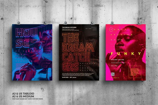 时尚高端绚丽个性的高品质音乐节海报宣传单设计模板