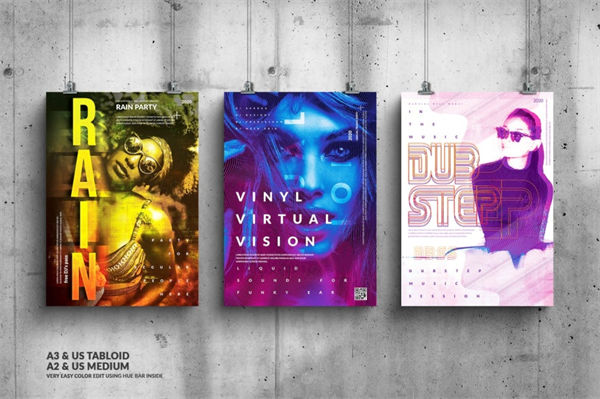 时尚高端绚丽个性的高品质音乐节海报宣传单设计模板