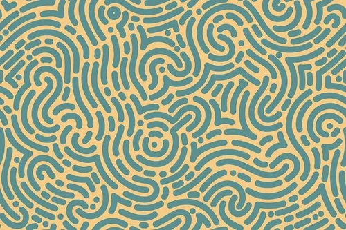 时尚圆形混杂迷宫指纹无缝背景纹理底纹organic-roun