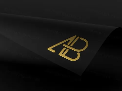 纸质标志logo标志贴图PSD模板Customizable Foil Logo Mockup