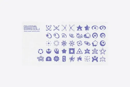 Y2K千禧风复古任天堂漫画书星星图标形状装饰素材合辑 40+