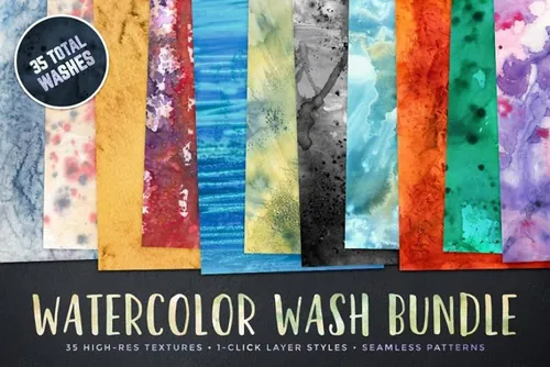 水彩水洗背景纹理素材 Watercolor Wash Bun